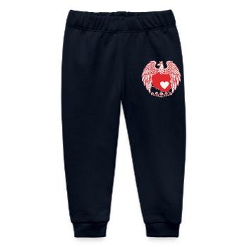Polish Eagle Heart Map Design - Baby Organic Sweatpants by Stanley/Stella - navy - Front