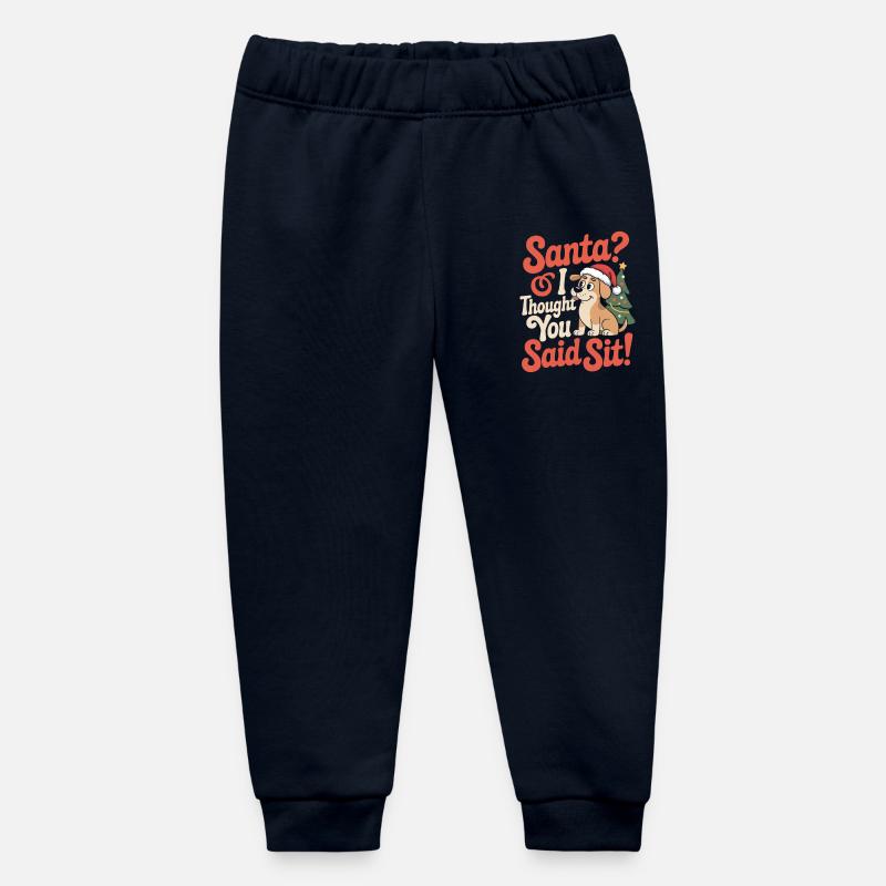 Drôle de chien de Noël - Pantalon de jogging bébé bio Stanley/Stella - marine