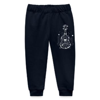 Ukulele Sketch - Baby Organic Sweatpants by Stanley/Stella - navy - Front