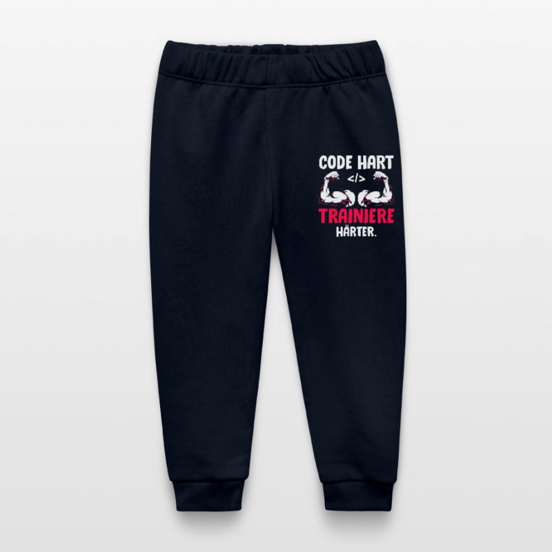 Coder CODE HARD TRAIN HARDER Funny Baby Organic Sweatpants by Stanley/Stella
