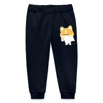 Müder Corgi-Kaffee - Baby Organic Jogginghose Baby Tumbler von Stanley/Stella - Navy - Vorne