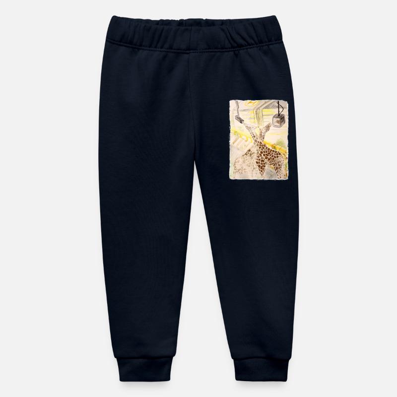 Girafe au milieu du transit au néon - Pantalon de jogging bébé bio Stanley/Stella - marine