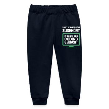 Coding thought on the screen - Baby Organic Sweatpants by Stanley/Stella - navy - Front