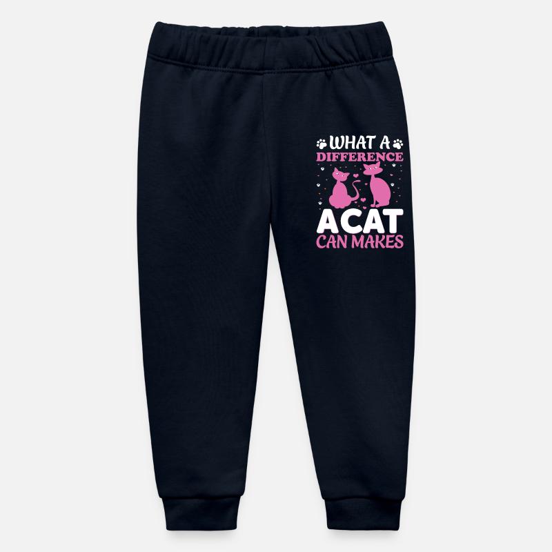 What a difference a cat could make - Baby Organic Sweatpants by Stanley/Stella - navy