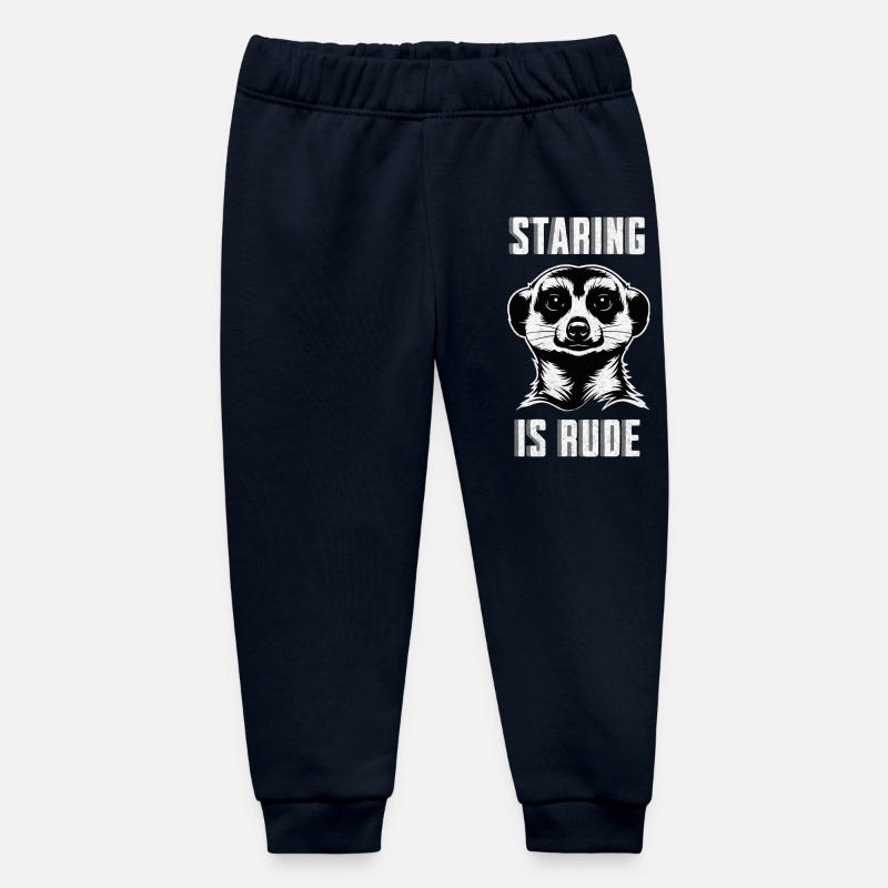 Fixer des suricates est impoli - Chemise drôle d’animal - Pantalon de jogging bébé bio Stanley/Stella - marine