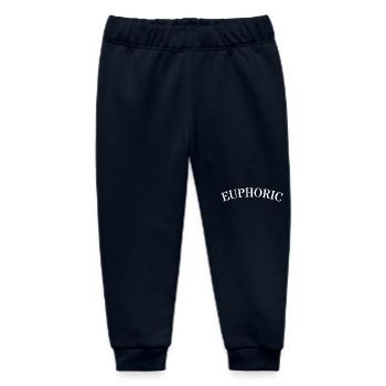 Euphoric Joie de vivre Minimal Text Design Saying - Baby Organic Sweatpants by Stanley/Stella - navy - Front