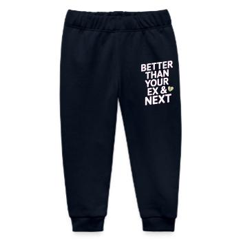 Better Than Your Ex & Next Breakup Single Party - Baby Organic Sweatpants by Stanley/Stella - navy - Front