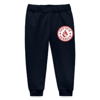 Logo certifié vendéen blanc rouge - Pantalon de jogging bébé bio Stanley/Stella - marine - Devant