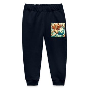 Mermaid Mermaid Red Hair Art Nouveau Gift - Baby Organic Sweatpants by Stanley/Stella - navy - Front