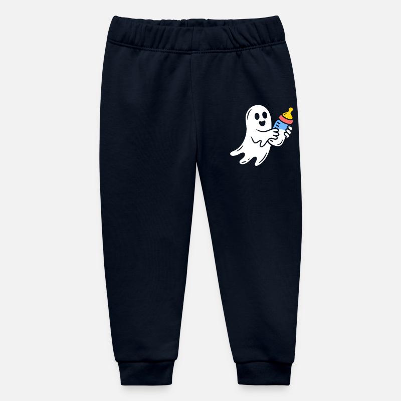 Cuddly Ghost with Flask - Baby Organic Sweatpants by Stanley/Stella - navy