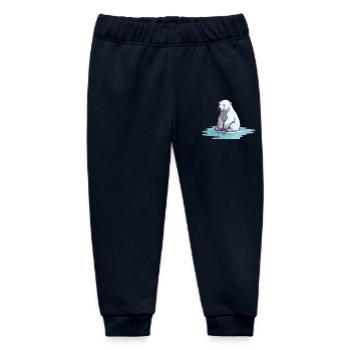 Polar bear without ice Climate change - Baby Organic Sweatpants by Stanley/Stella - navy - Front