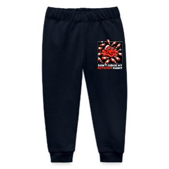 DON'T JUDGE MY KETCHUP HABIT - Baby Organic Sweatpants by Stanley/Stella - navy - Front