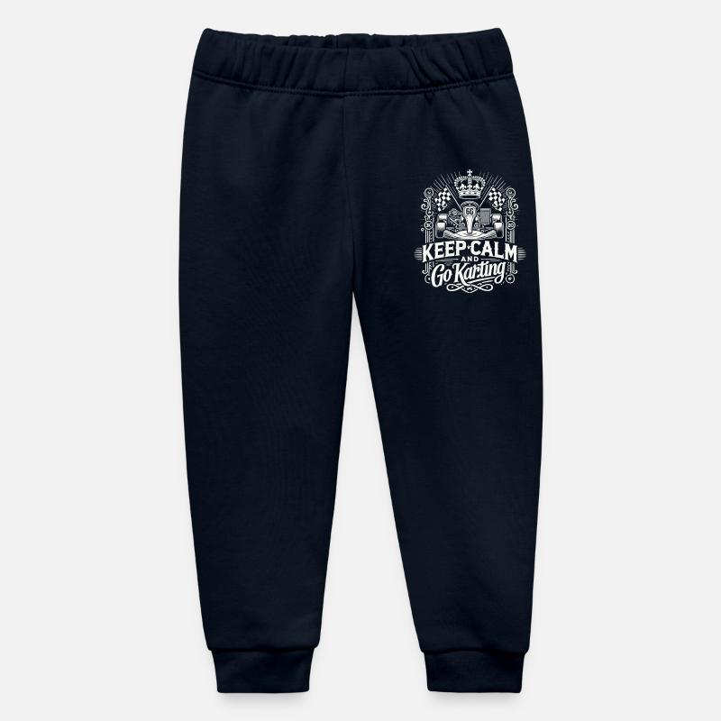 Restez calme et faites du kart - Pantalon de jogging bébé bio Stanley/Stella - marine