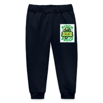 Shamrock Pinch Proof St. Patrick's Day Fun - Baby Organic Sweatpants by Stanley/Stella - navy - Front