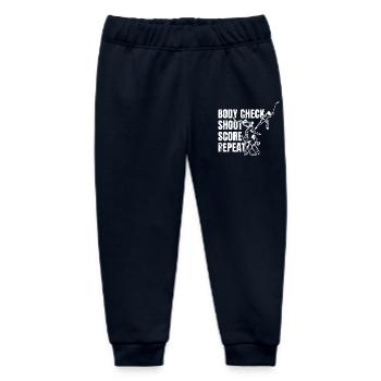 Body Check Shoot Score Repeat - Baby Organic Jogginghose Baby Tumbler von Stanley/Stella - Navy - Vorne