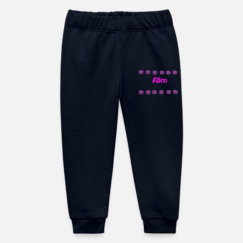 Alice Bubble Rose Florale - Pantalon de jogging bébé bio Stanley/Stella - marine