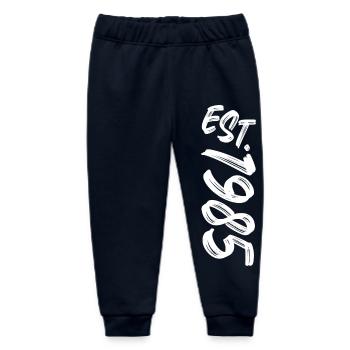 Est. 1985 - Established 1985 - Birthday Gift - Baby Organic Sweatpants by Stanley/Stella - navy - Front