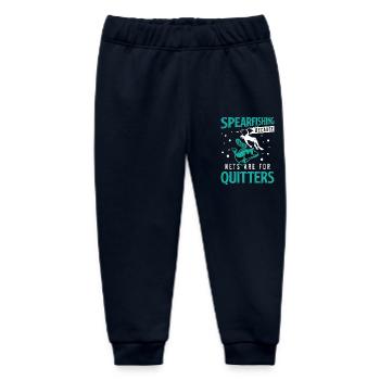 Spearfishing Because Nets Are Fisherman Freediving - Baby Organic Sweatpants by Stanley/Stella - navy - Front
