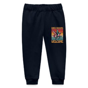 Ornithology Bird Brains Welcome Birdwatching Lover - Baby Organic Sweatpants by Stanley/Stella - navy - Front
