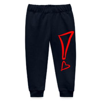 Exclamation mark with heart red - Baby Organic Sweatpants by Stanley/Stella - navy - Front