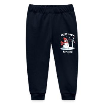 Stop Wind Turbines - Let it Snow, Not Spin - Baby Organic Sweatpants by Stanley/Stella - navy - Front