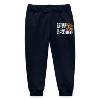 SISTERS: PARTNERS IN CRIME SINCE BIRTH - Baby Organic Sweatpants by Stanley/Stella - navy - Front
