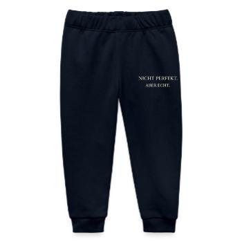 Not perfect but real typography - Baby Organic Sweatpants by Stanley/Stella - navy - Front