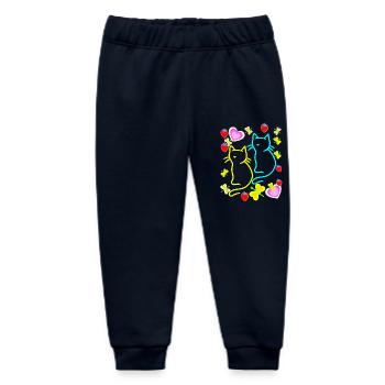 Summer Cats Cat Summertime - Baby Organic Sweatpants by Stanley/Stella - navy - Front