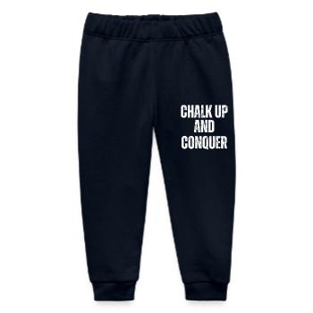 Boulderer Chalk Up and Conquer Bouldering - Baby Organic Sweatpants by Stanley/Stella - navy - Front