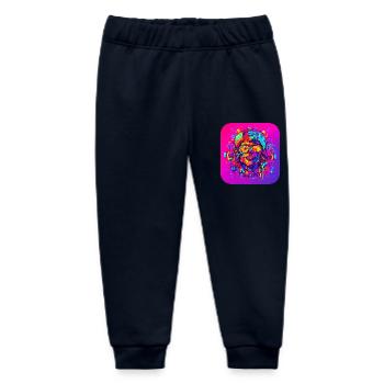 Neon Splash Creative Luminous UV Style - Baby Organic Sweatpants by Stanley/Stella - navy - Front