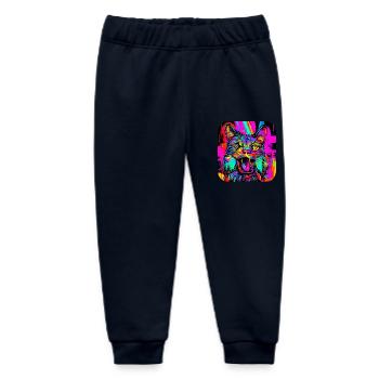 Neon Colors Colorful Creative Style Glow - Baby Organic Sweatpants by Stanley/Stella - navy - Front