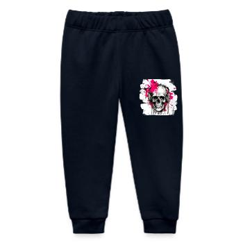Skull Tattoo Heavy Metal Rocker - Baby Organic Sweatpants by Stanley/Stella - navy - Front