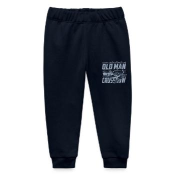 Crossbow never underestimate an old man - Baby Organic Sweatpants by Stanley/Stella - navy - Front