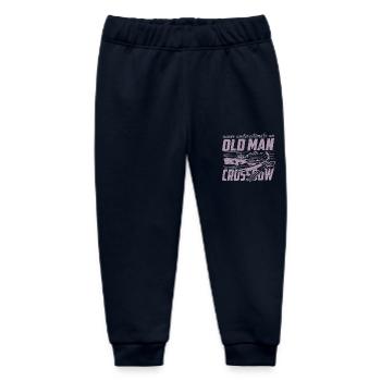 Crossbow never underestimate an old man - Baby Organic Sweatpants by Stanley/Stella - navy - Front