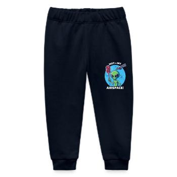Alien Green Fly Swatter Satellite Defense - Baby Organic Sweatpants by Stanley/Stella - navy - Front