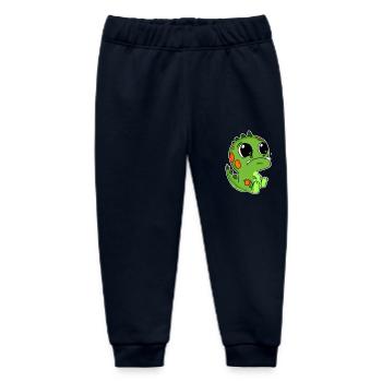 Dino Motif Dinosaur Baby Toddler - Baby Organic Sweatpants by Stanley/Stella - navy - Front