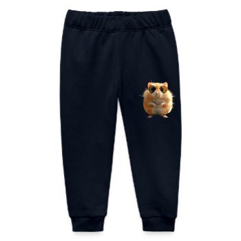 Hamster with sunglasses Golden Hamster Cute Hamster - Baby Organic Sweatpants by Stanley/Stella - navy - Front
