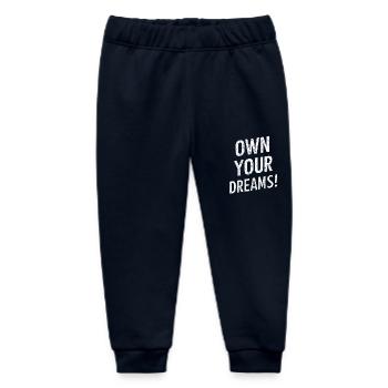 Own Your Dreams Motivation - Baby Organic Sweatpants by Stanley/Stella - navy - Front