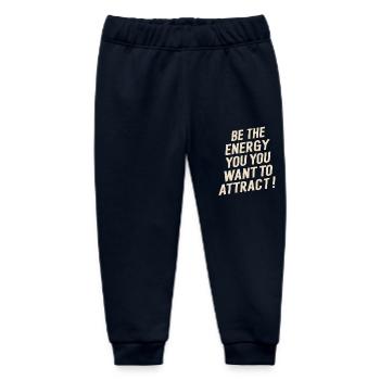 Be the energy you want to attract - Baby Organic Sweatpants by Stanley/Stella - navy - Front
