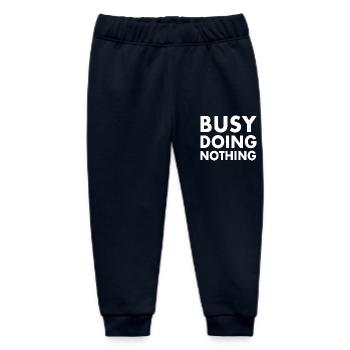 busy doing nothing - Baby Organic Sweatpants by Stanley/Stella - navy - Front