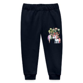 Strawberry Unicorn Kids Girls Women Teen - Baby Organic Sweatpants by Stanley/Stella - navy - Front
