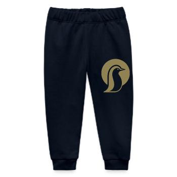 Penguin silhouette at the South Pole minimalist - Baby Organic Sweatpants by Stanley/Stella - navy - Front