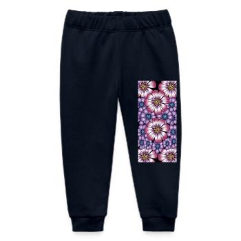Bunte Blumen - Baby Organic Jogginghose Baby Tumbler von Stanley/Stella - Navy - Vorne