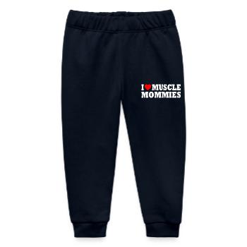 I love muscle mommies - Baby Organic Sweatpants by Stanley/Stella - navy - Front