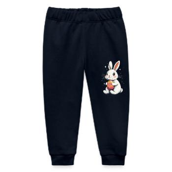 Easter Bunny with Easter Egg Vintage - Baby Organic Sweatpants by Stanley/Stella - navy - Front