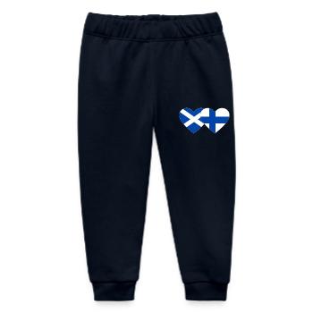 Ecosse Finlande Drapeau Coeur - Pantalon de jogging bébé bio Stanley/Stella - marine - Devant
