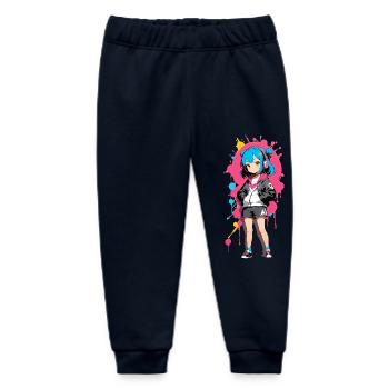 Street Art Girl 23239 - Baby Organic Sweatpants by Stanley/Stella - navy - Front