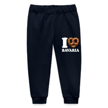 I Love Bavaria Pretzel - Heart - Saying - Baby Organic Sweatpants by Stanley/Stella - navy - Front