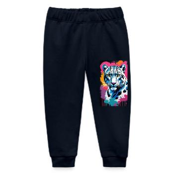 Snow Leopard | Leopard | Predator - Baby Organic Sweatpants by Stanley/Stella - navy - Front