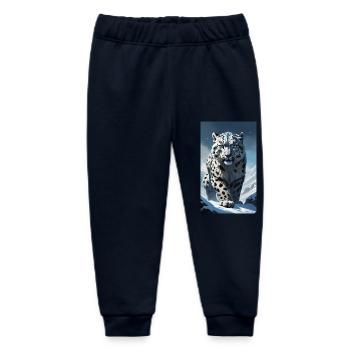 Snow Leopard | Leopard | Predator - Baby Organic Sweatpants by Stanley/Stella - navy - Front